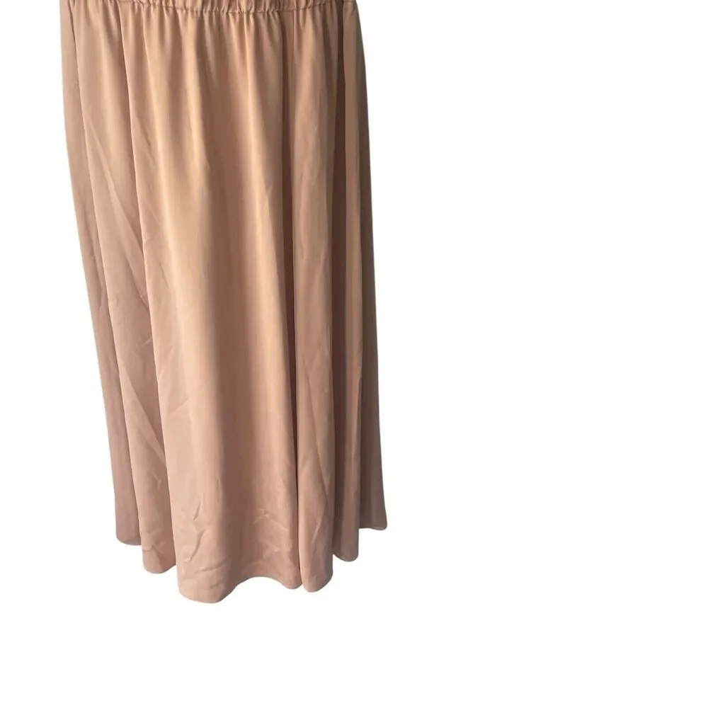 Anne Klein NWT Size Large Dusty‎ Rose Pink Formal Wedding Halter Midi Dress